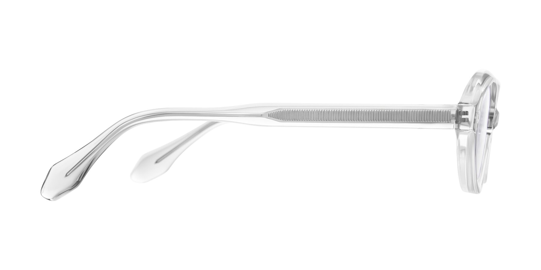 Side of Prythian in Transparent Gray with Clear Eyeglass Lenses