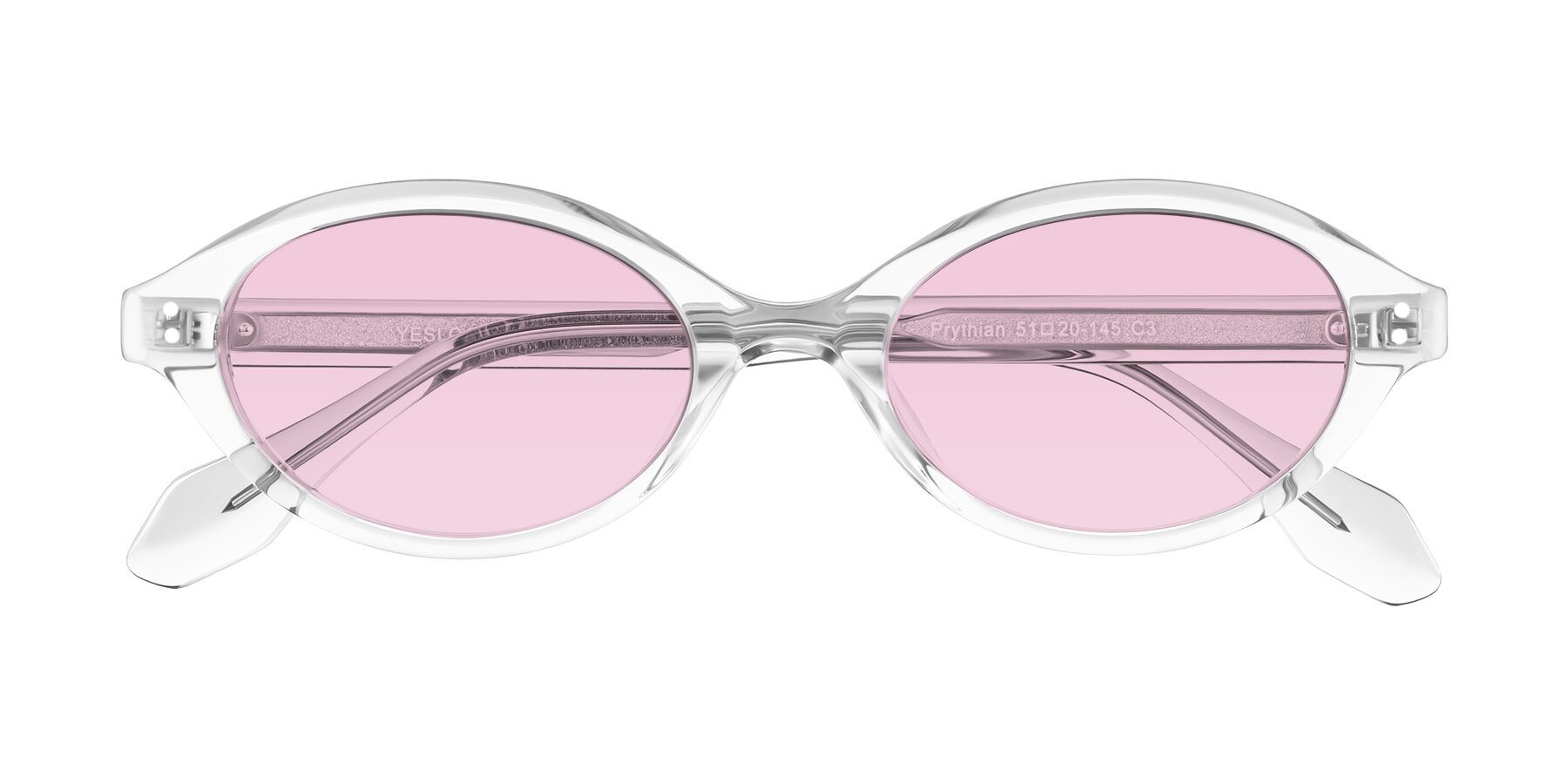 Folded Front of Prythian in Transparent Gray with Light Pink Tinted Lenses