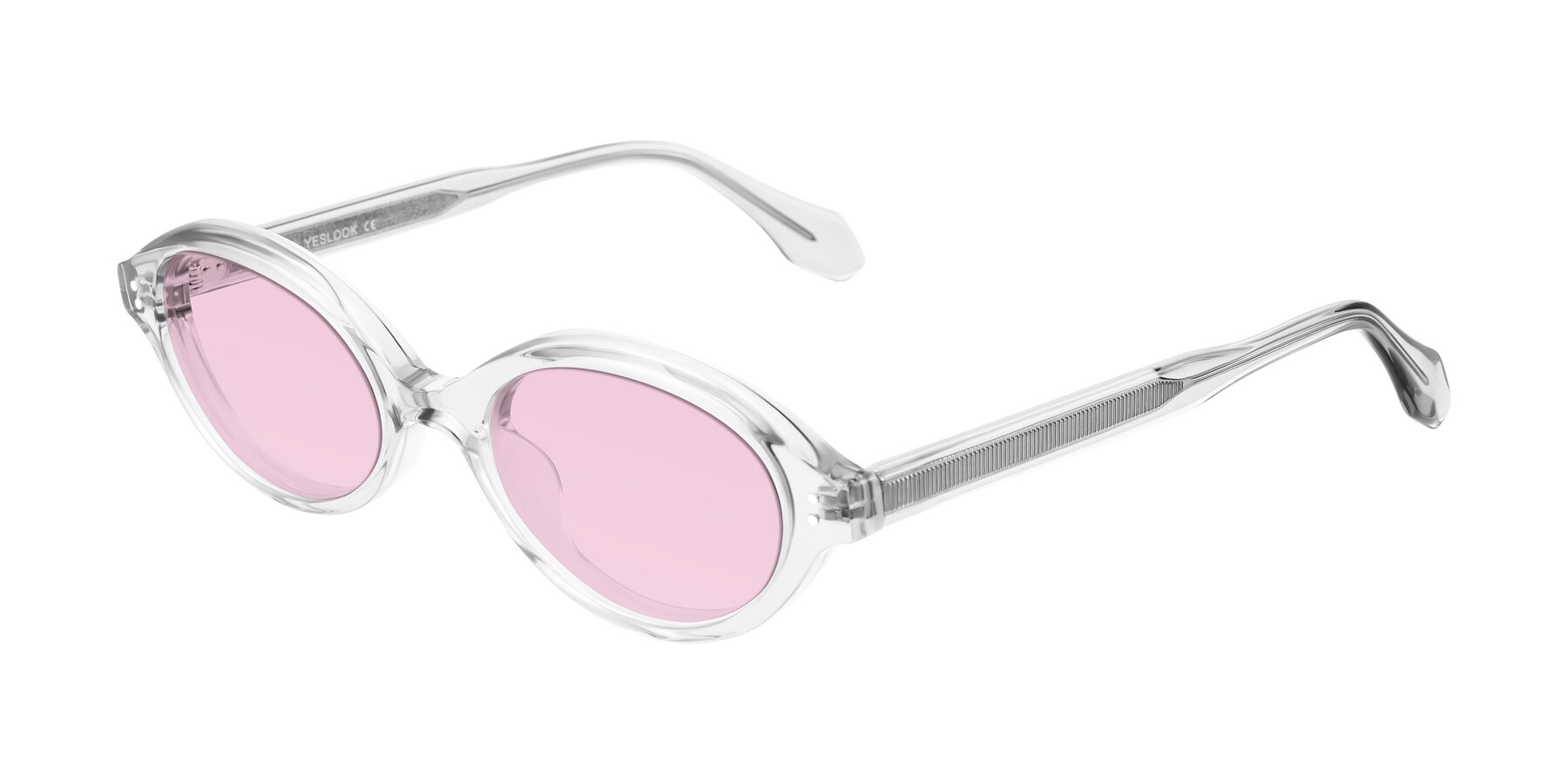 Angle of Prythian in Transparent Gray with Light Pink Tinted Lenses