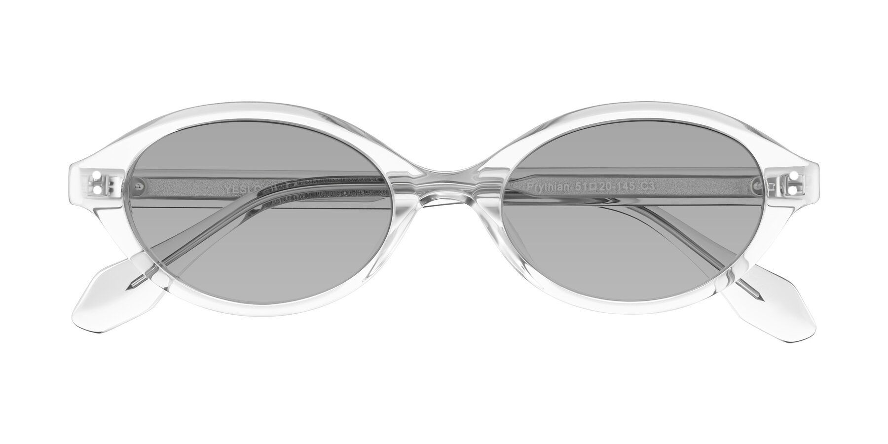 Folded Front of Prythian in Transparent Gray with Light Gray Tinted Lenses