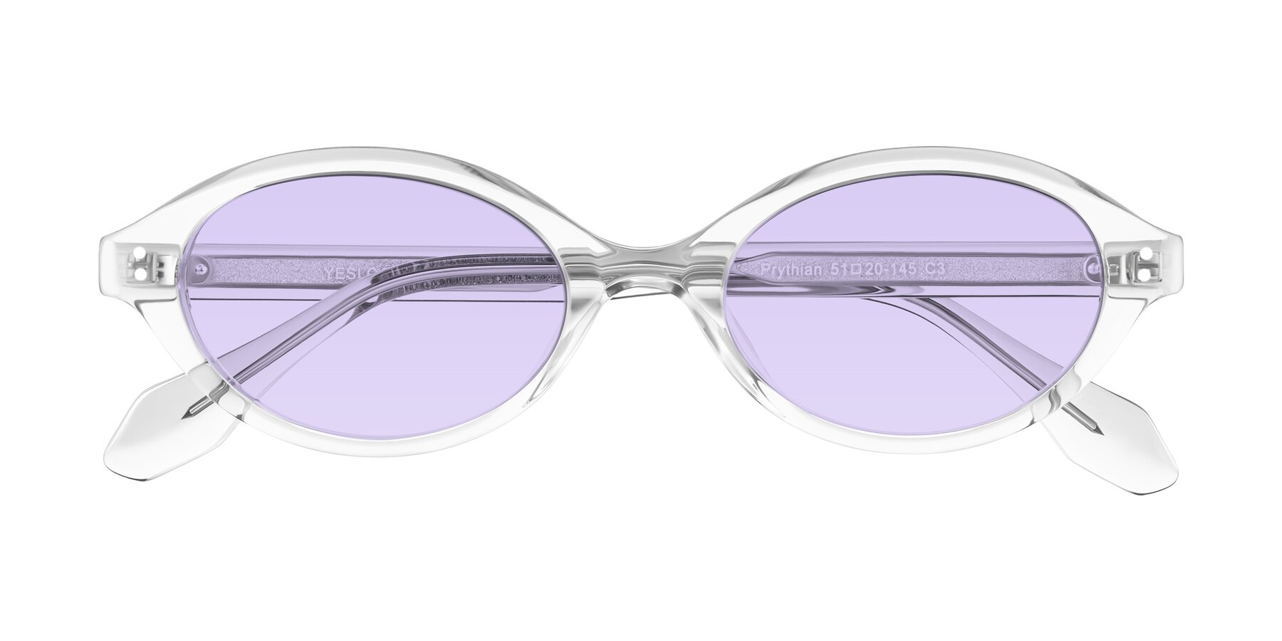 Folded Front of Prythian in Transparent Gray with Light Purple Tinted Lenses