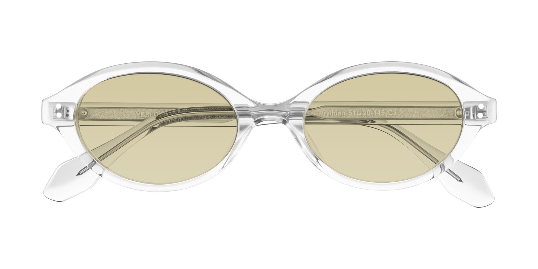 Folded Front of Prythian in Transparent Gray with Light Champagne Tinted Lenses