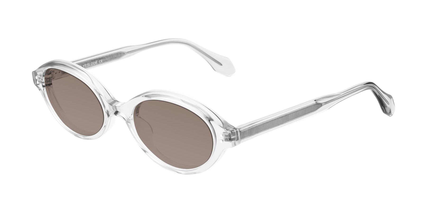 Angle of Prythian in Transparent Gray with Medium Brown Tinted Lenses
