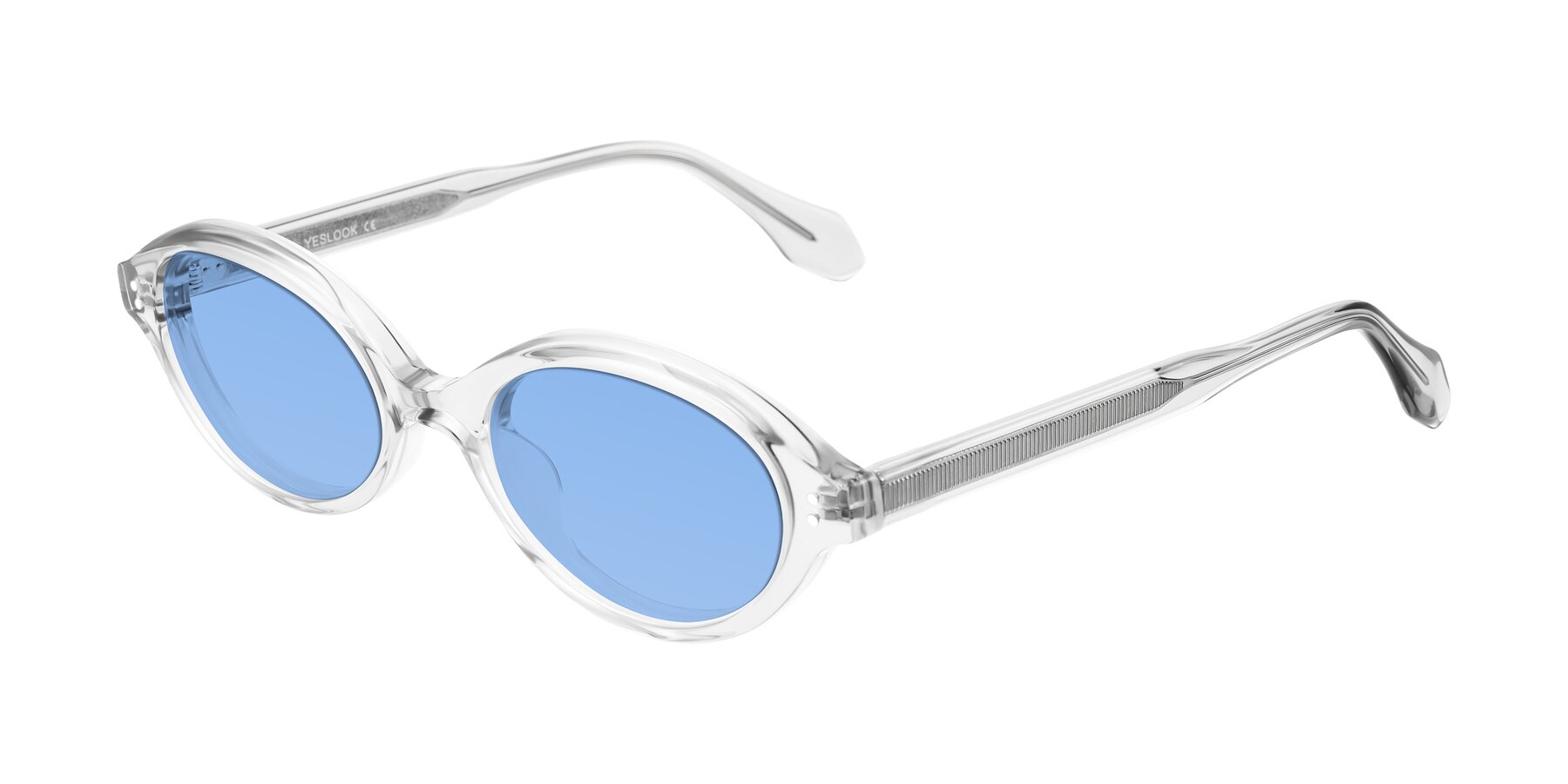 Angle of Prythian in Transparent Gray with Medium Blue Tinted Lenses