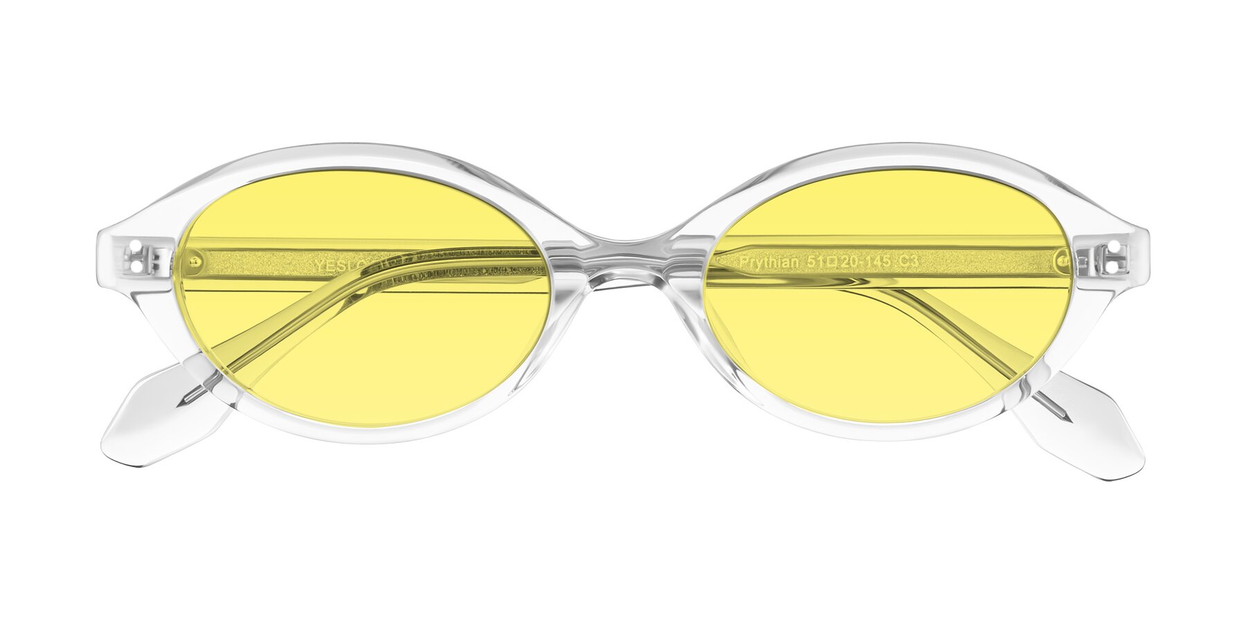 Folded Front of Prythian in Transparent Gray with Medium Yellow Tinted Lenses