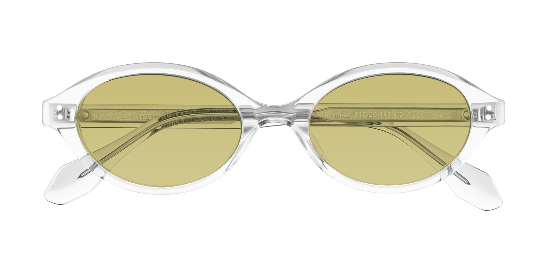 Folded Front of Prythian in Transparent Gray with Medium Champagne Tinted Lenses