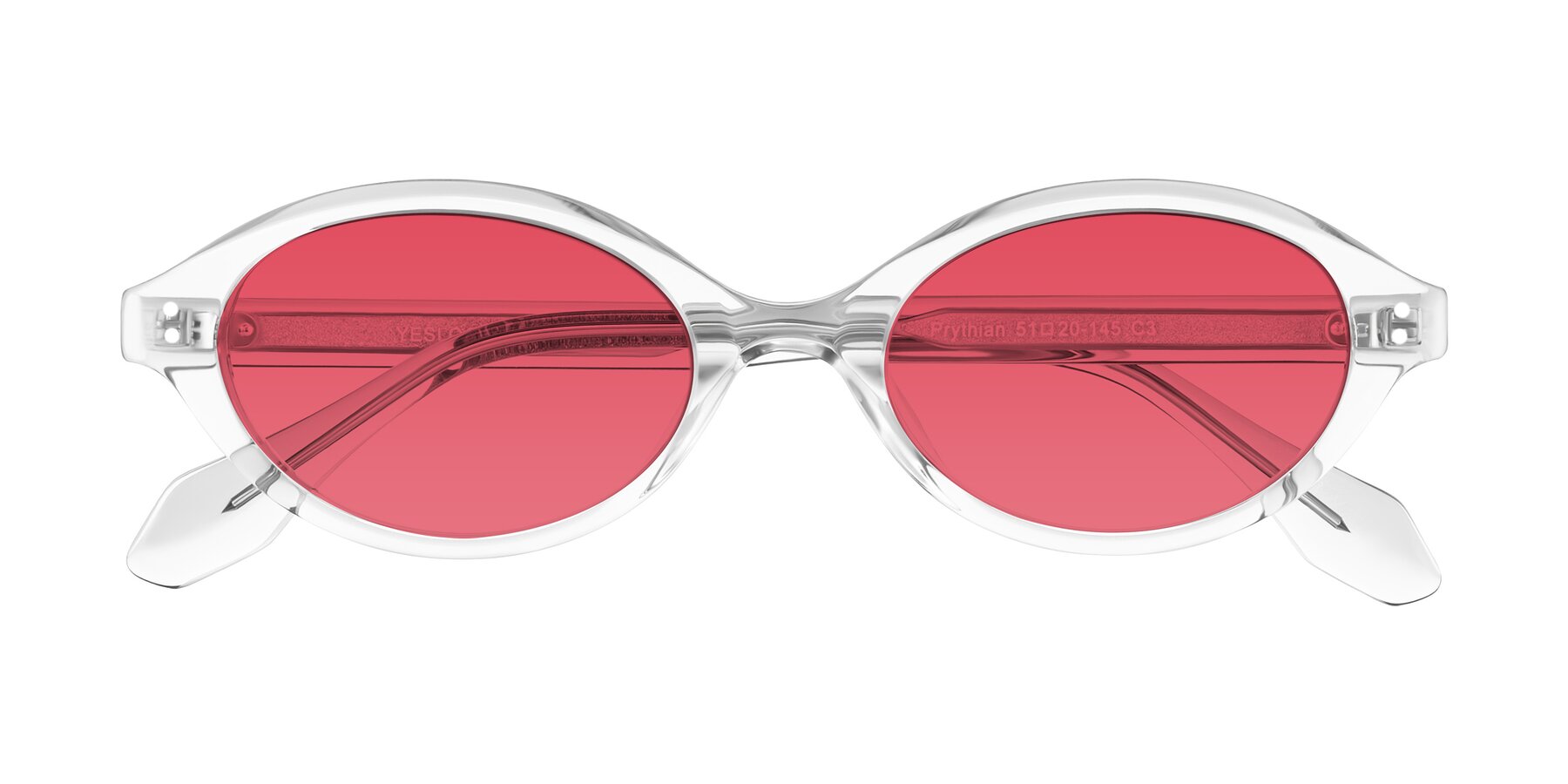 Folded Front of Prythian in Transparent Gray with Red Tinted Lenses