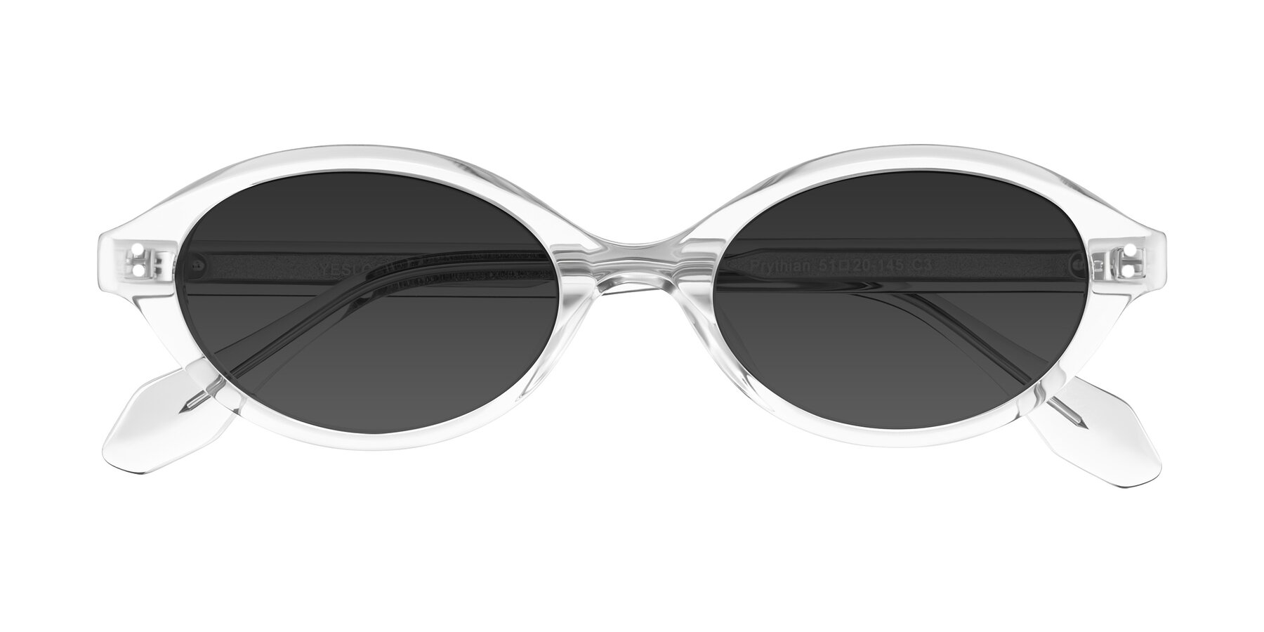 Folded Front of Prythian in Transparent Gray with Gray Tinted Lenses
