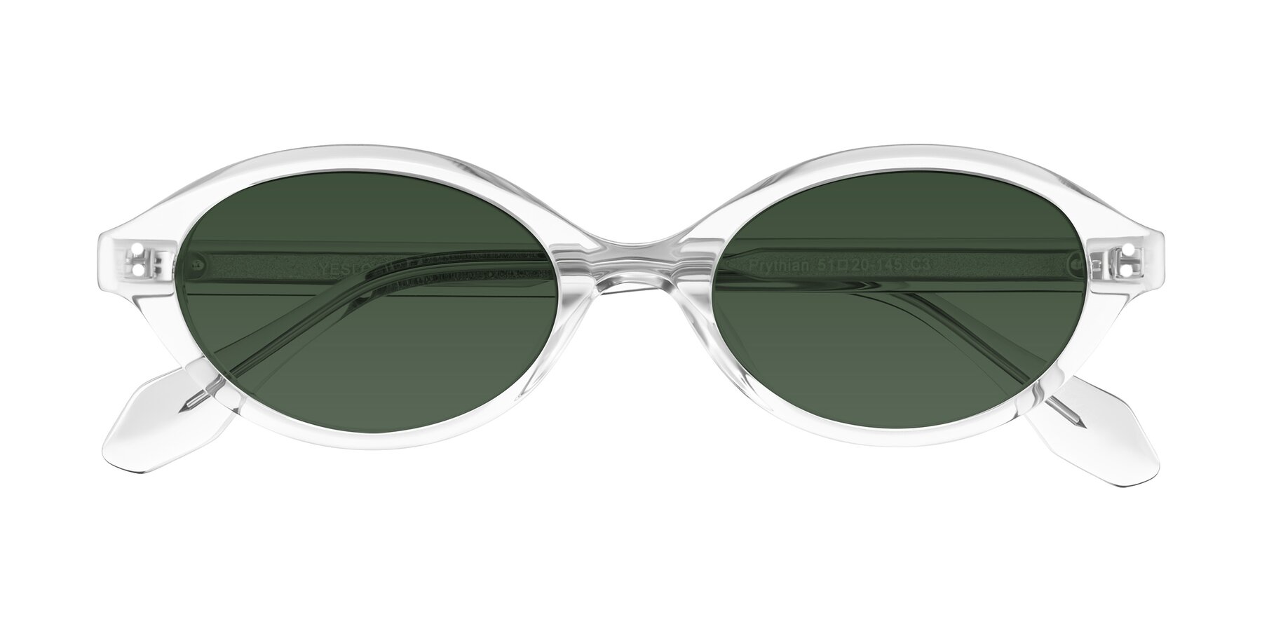 Folded Front of Prythian in Transparent Gray with Green Tinted Lenses