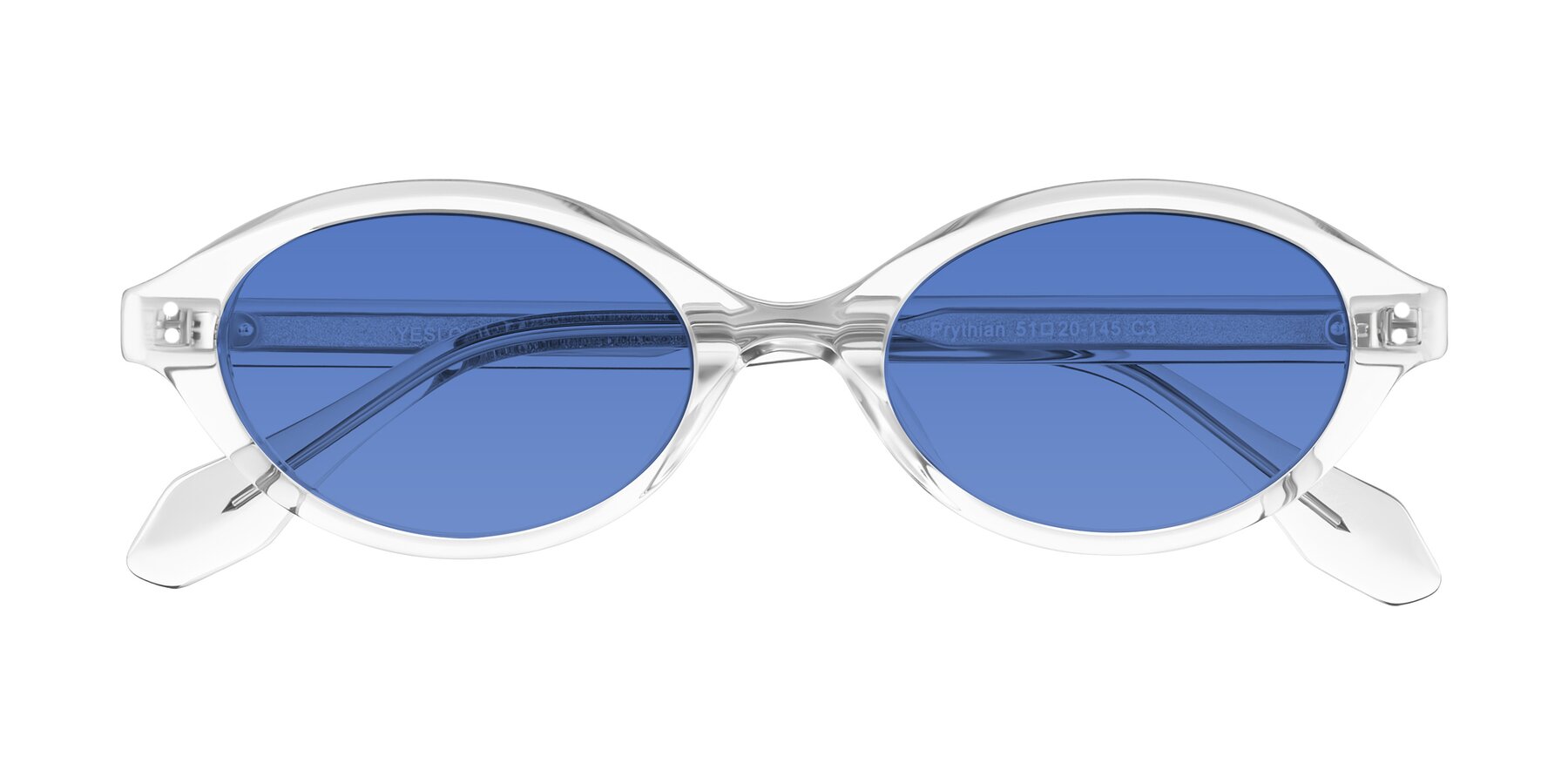 Folded Front of Prythian in Transparent Gray with Blue Tinted Lenses