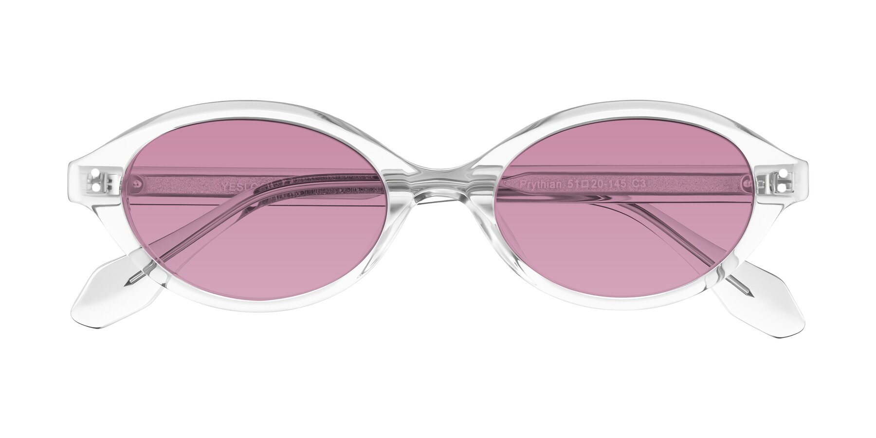 Folded Front of Prythian in Transparent Gray with Medium Wine Tinted Lenses