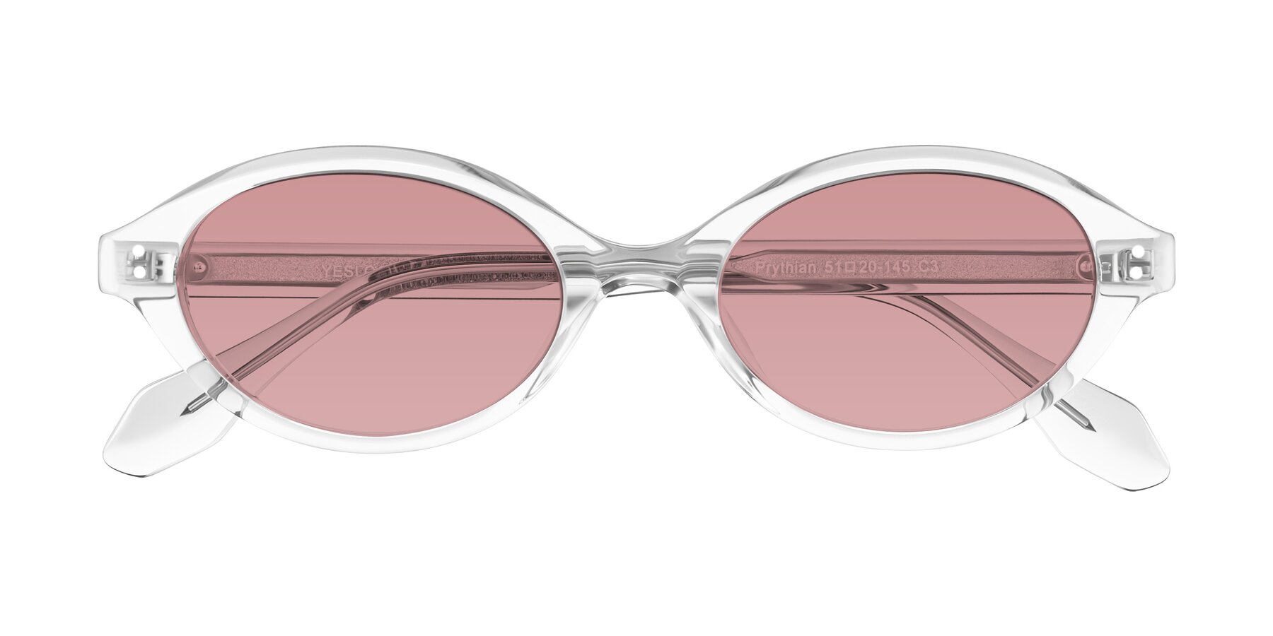 Folded Front of Prythian in Transparent Gray with Medium Garnet Tinted Lenses