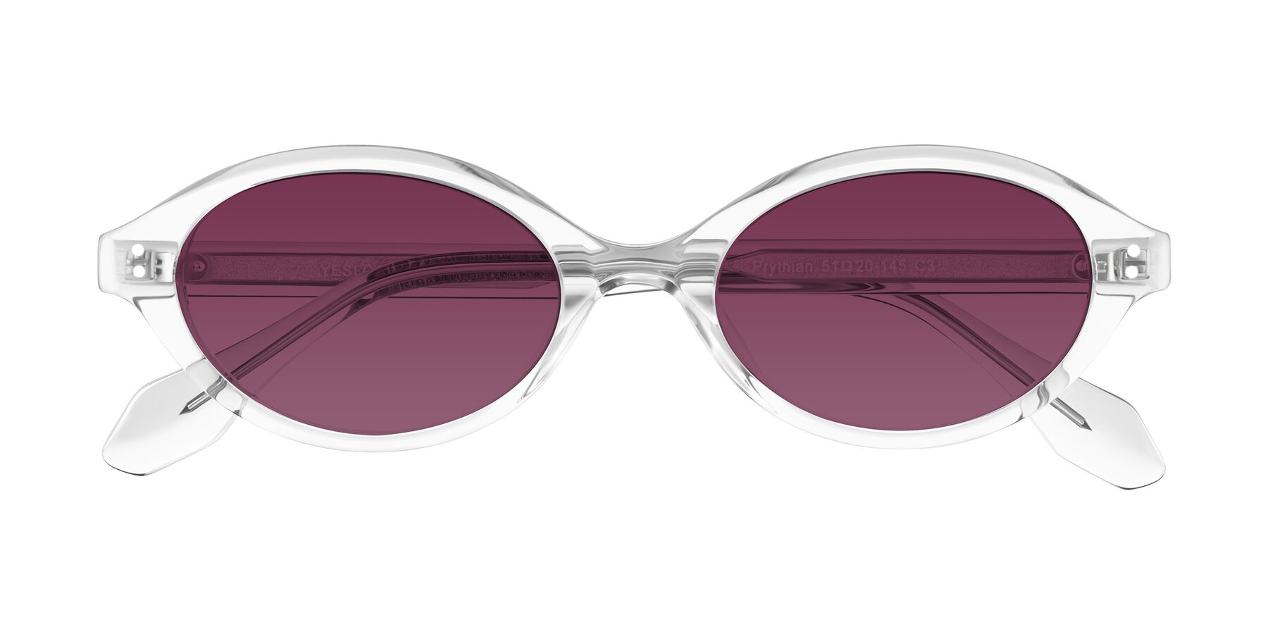 Folded Front of Prythian in Transparent Gray with Wine Tinted Lenses