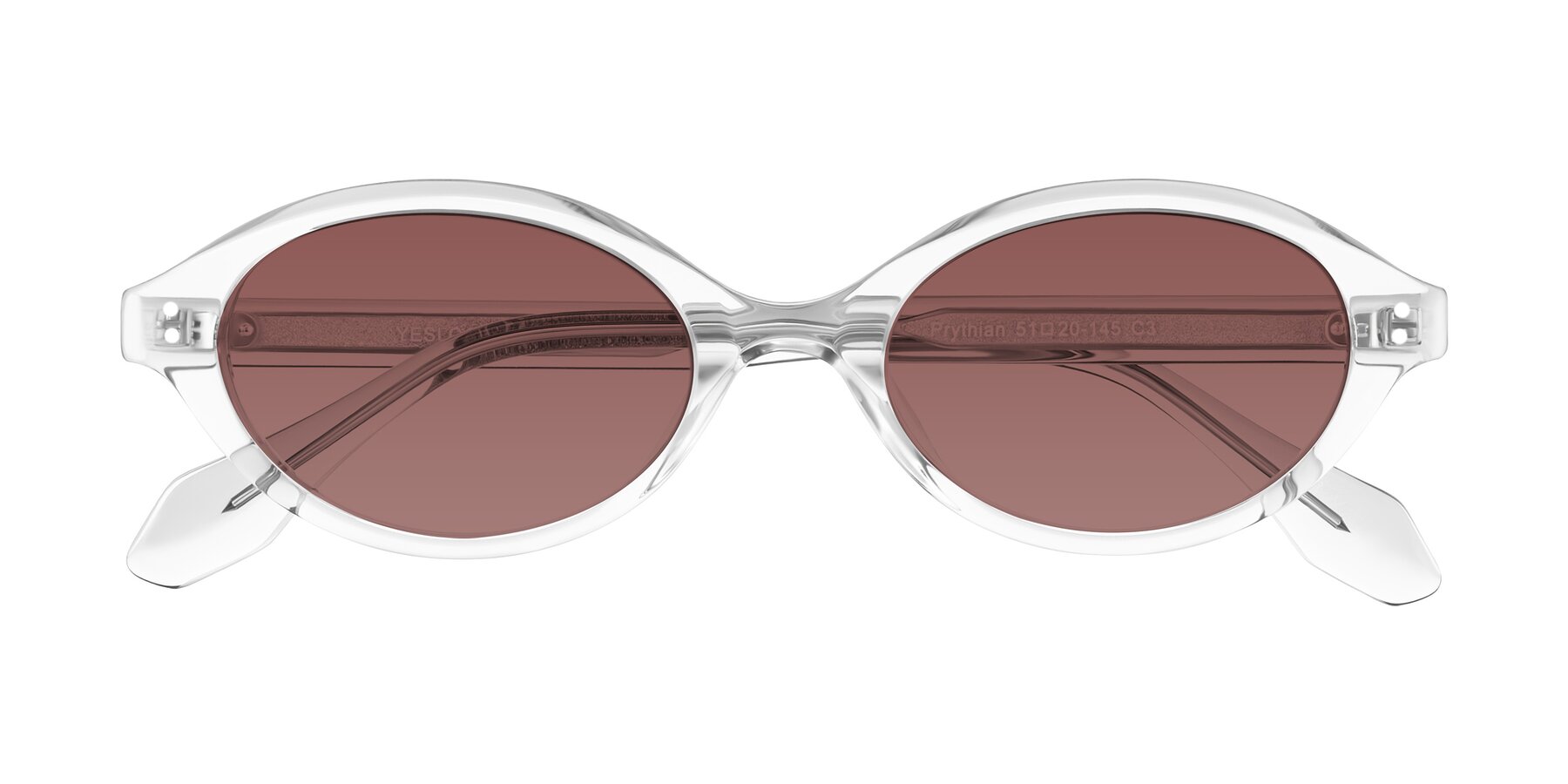 Folded Front of Prythian in Transparent Gray with Garnet Tinted Lenses