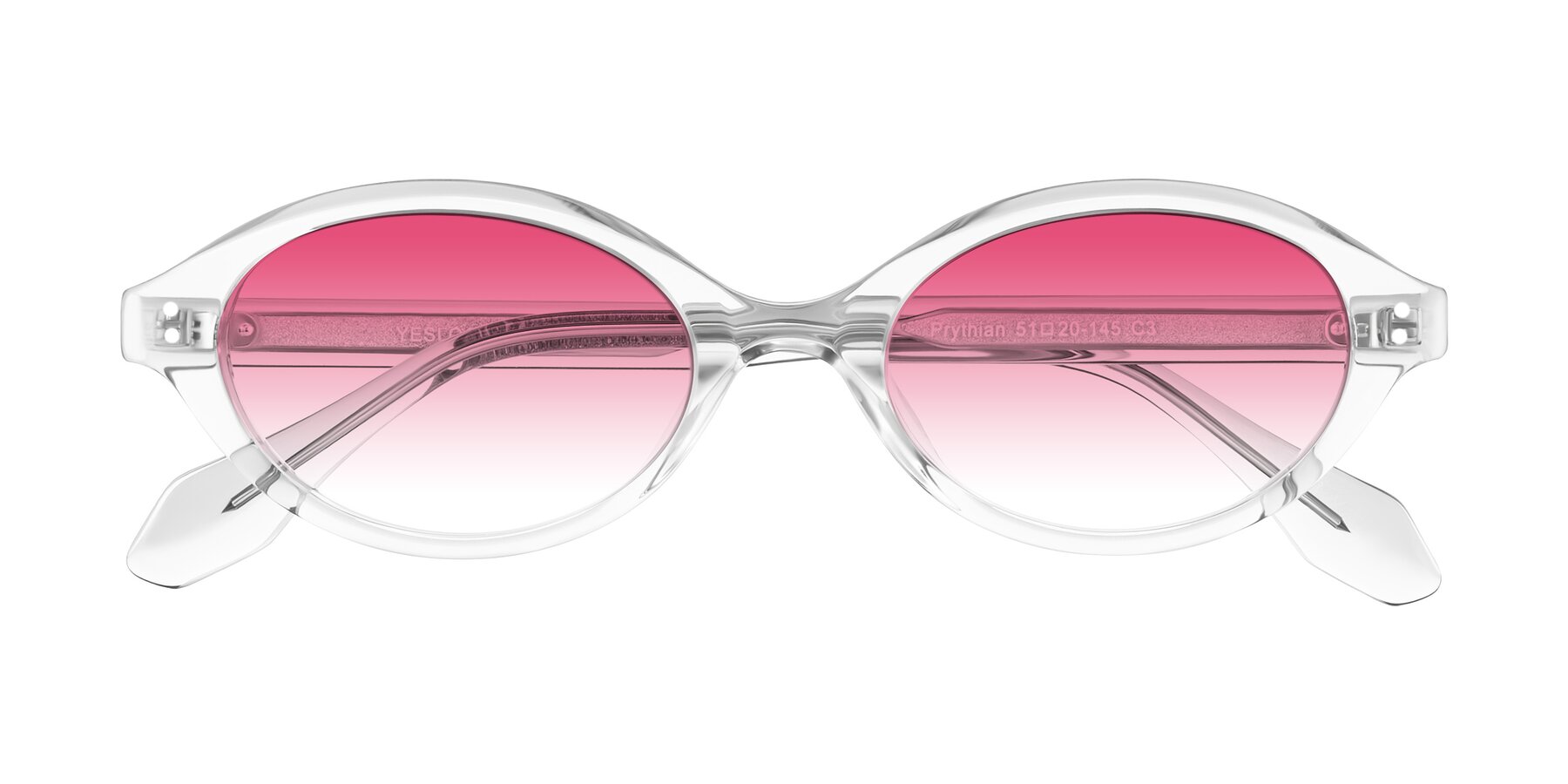Folded Front of Prythian in Transparent Gray with Pink Gradient Lenses