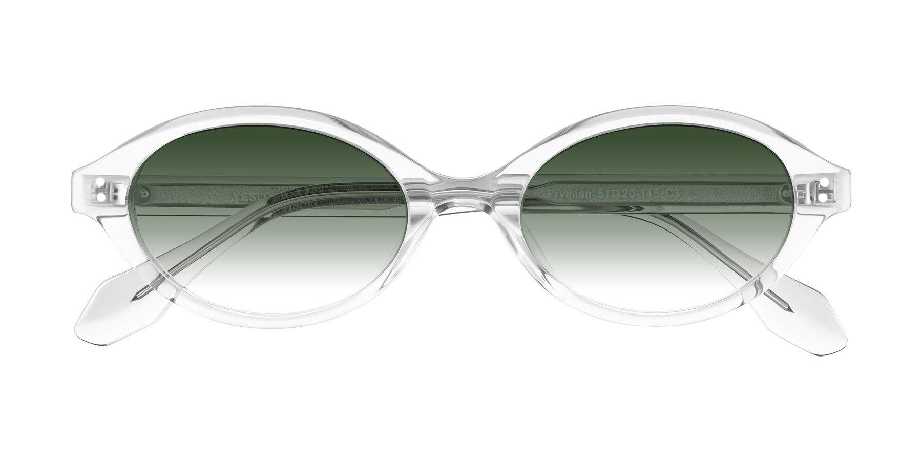 Folded Front of Prythian in Transparent Gray with Green Gradient Lenses