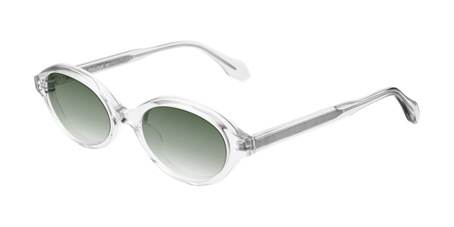 Angle of Prythian in Transparent Gray with Green Gradient Lenses