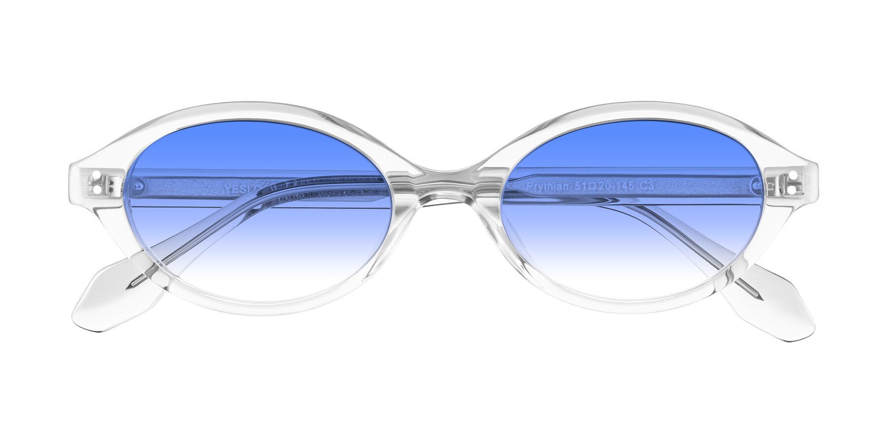 Folded Front of Prythian in Transparent Gray with Blue Gradient Lenses