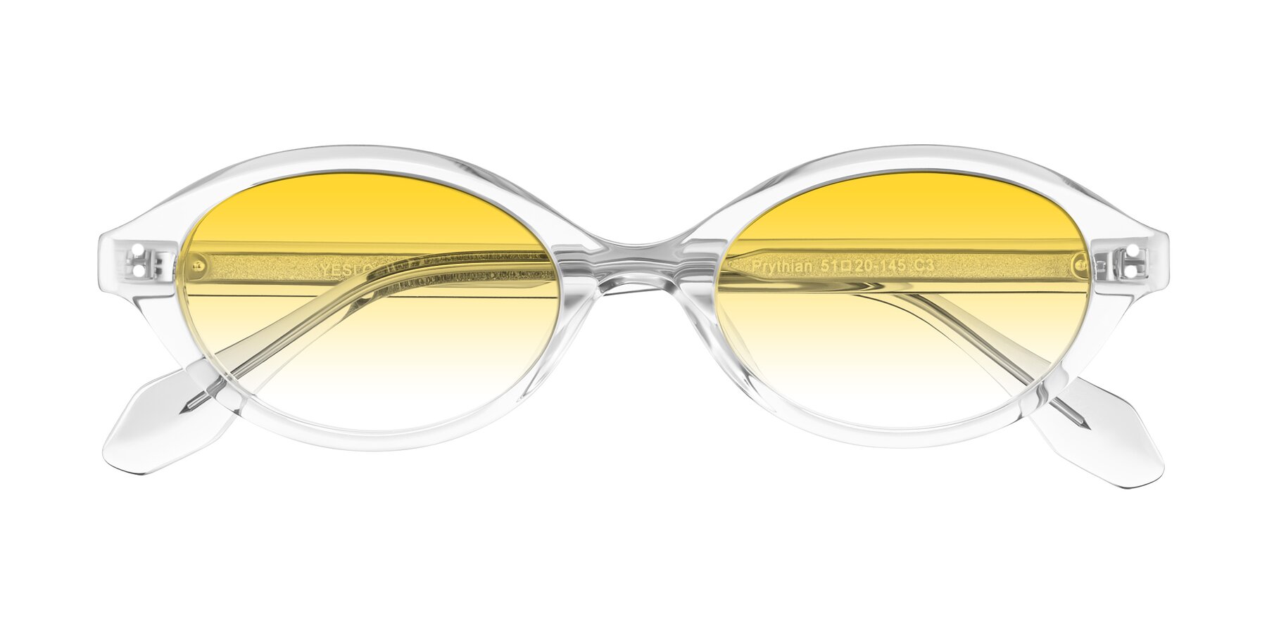 Folded Front of Prythian in Transparent Gray with Yellow Gradient Lenses