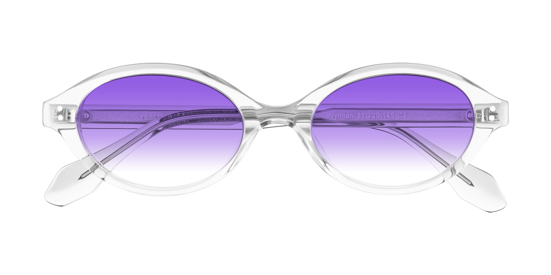 Folded Front of Prythian in Transparent Gray with Purple Gradient Lenses