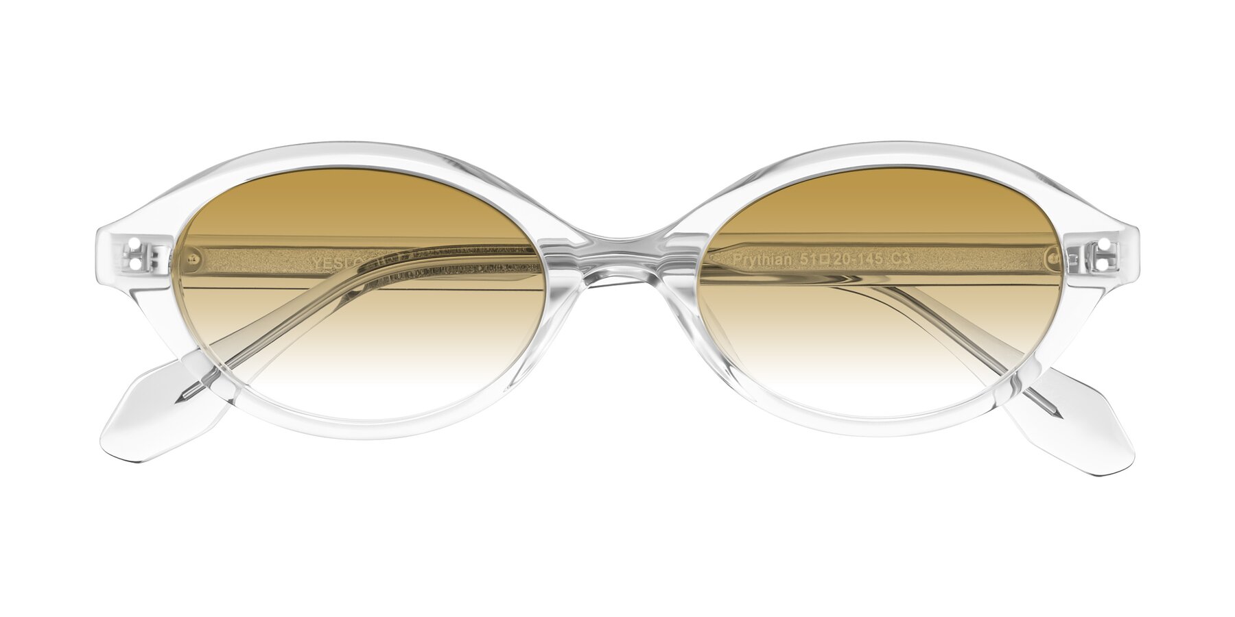 Folded Front of Prythian in Transparent Gray with Champagne Gradient Lenses
