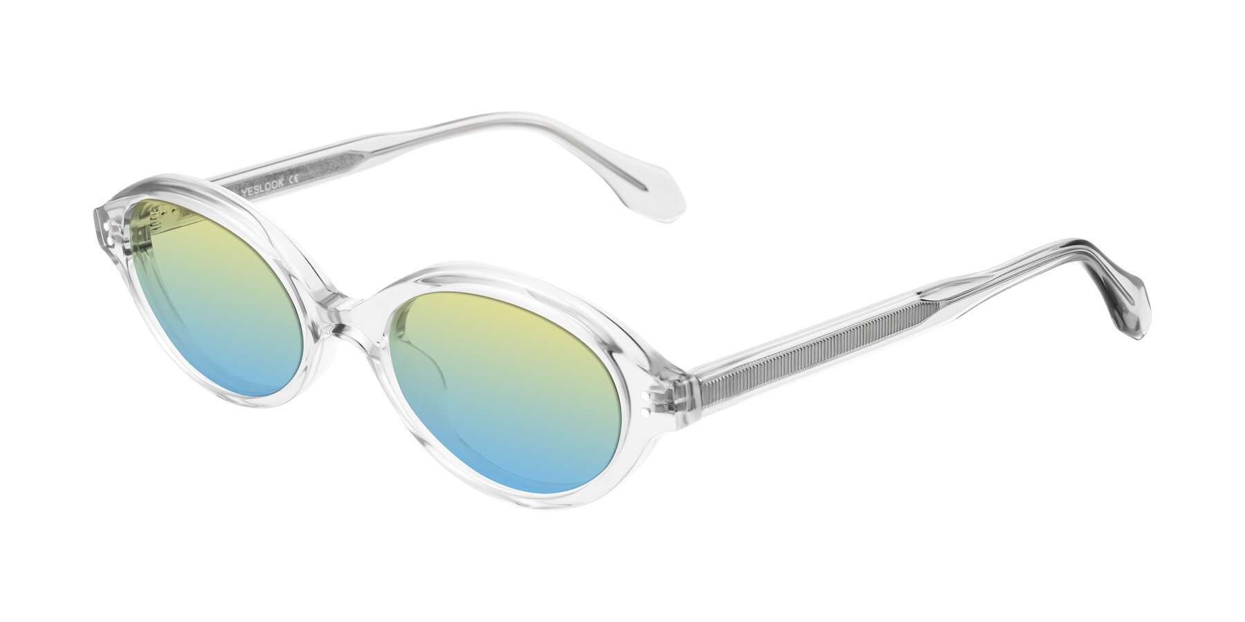 Angle of Prythian in Transparent Gray with Yellow / Blue Gradient Lenses