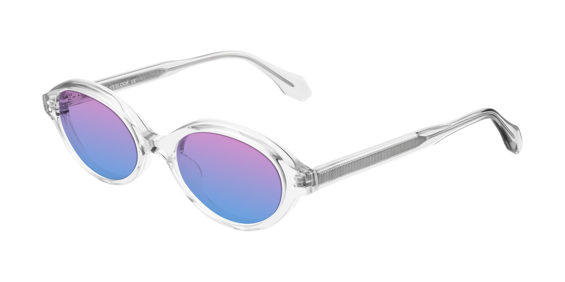 Angle of Prythian in Transparent Gray with Pink / Blue Gradient Lenses