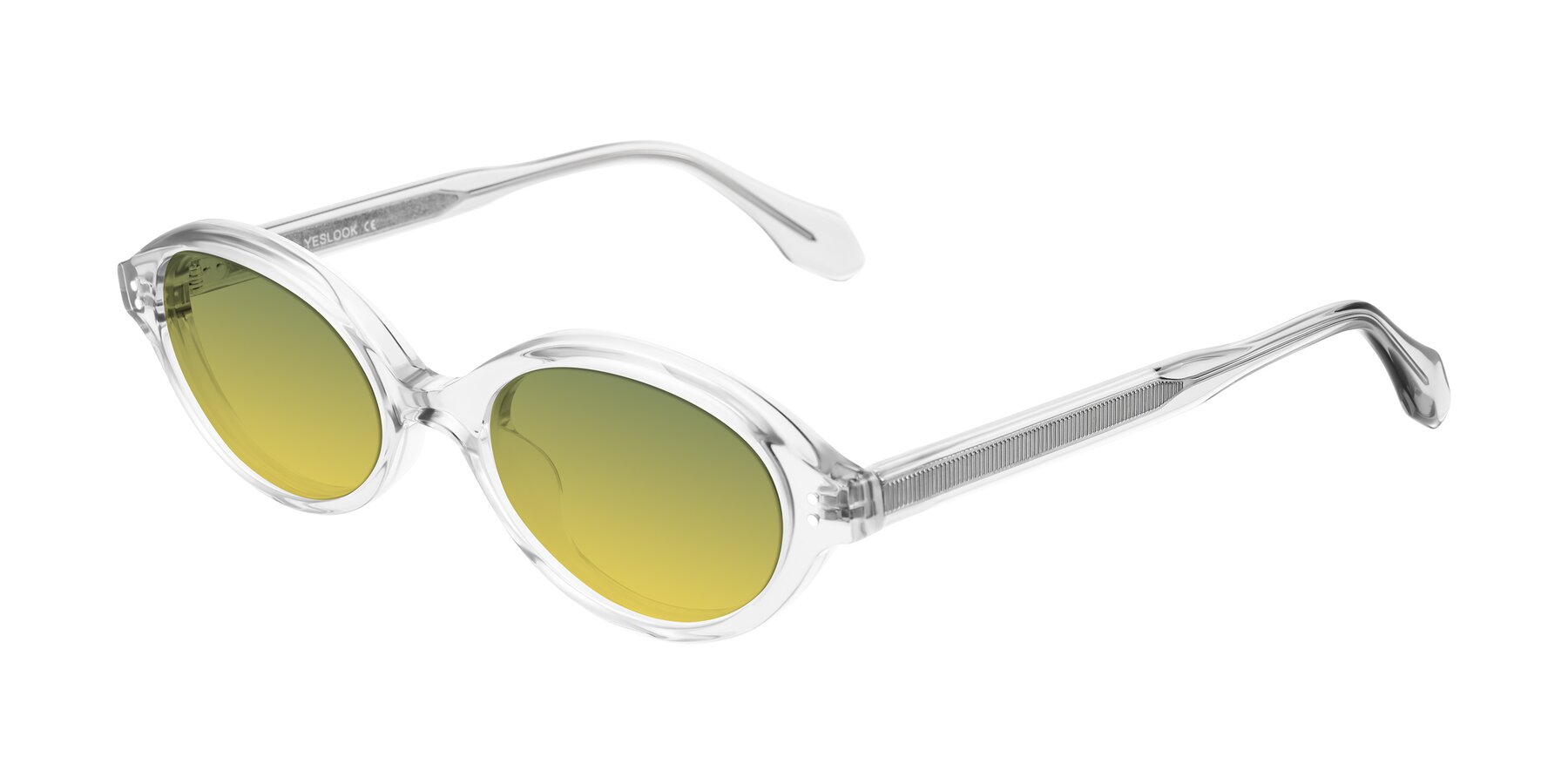 Angle of Prythian in Transparent Gray with Green / Yellow Gradient Lenses