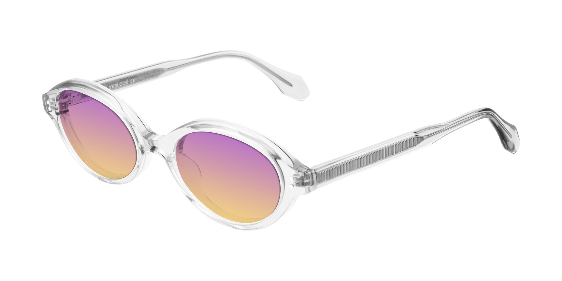 Angle of Prythian in Transparent Gray with Purple / Yellow Gradient Lenses