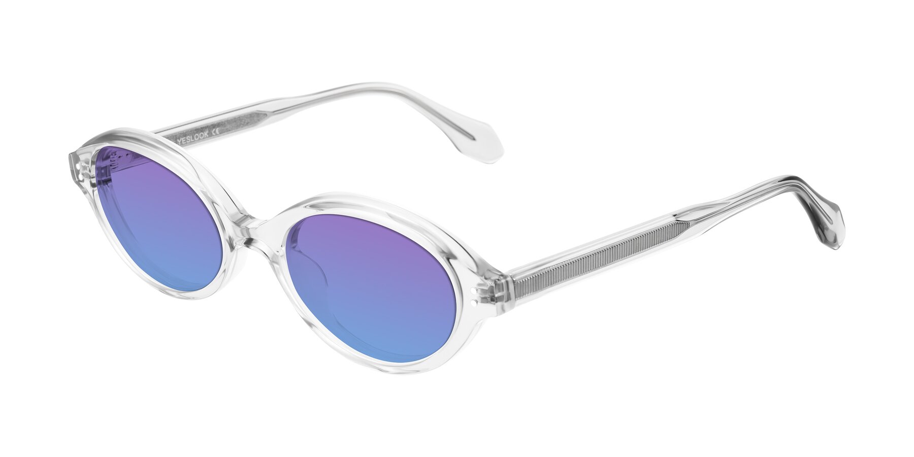 Angle of Prythian in Transparent Gray with Purple / Blue Gradient Lenses