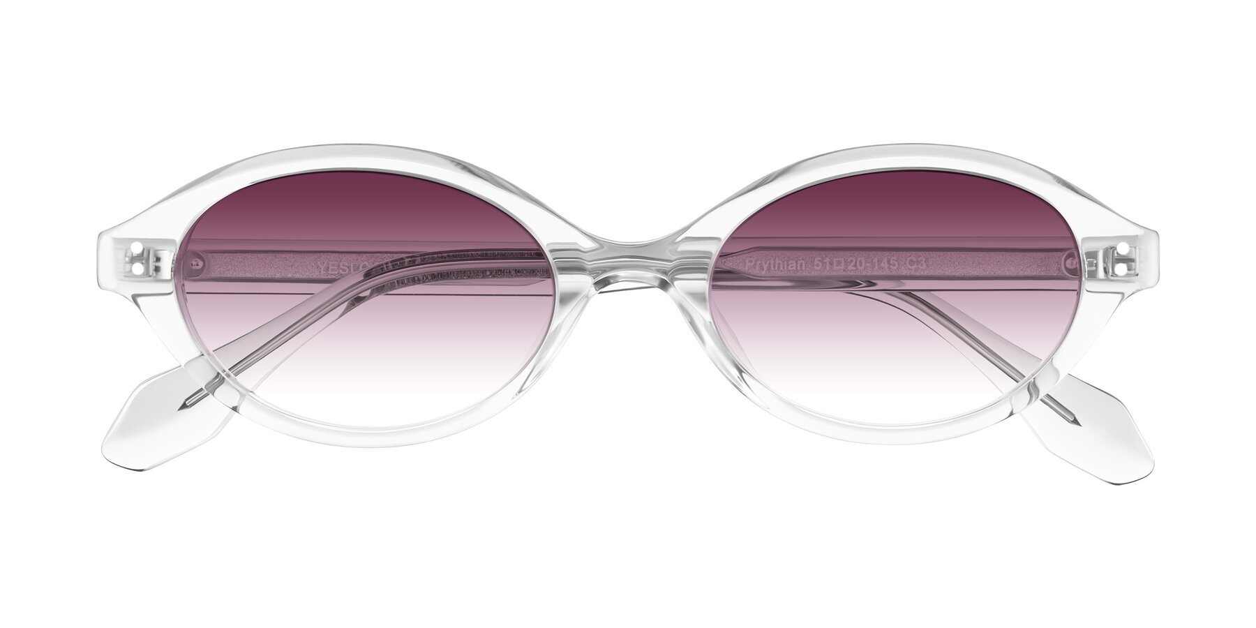 Folded Front of Prythian in Transparent Gray with Wine Gradient Lenses