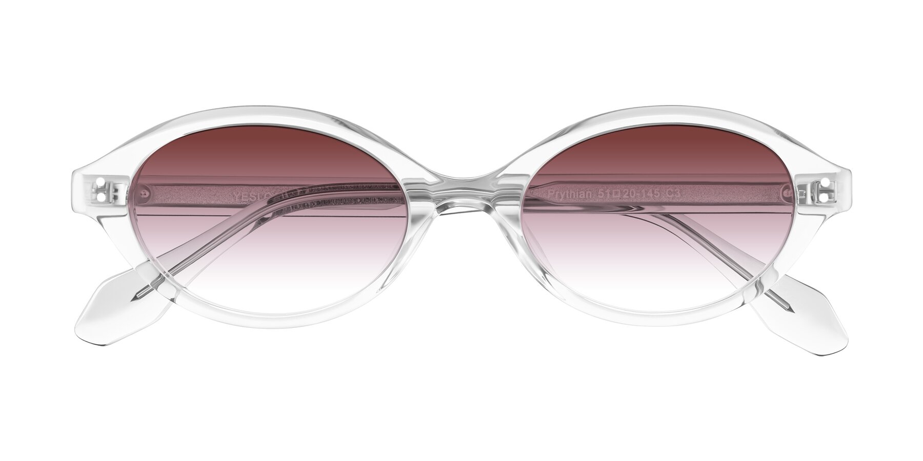Folded Front of Prythian in Transparent Gray with Garnet Gradient Lenses