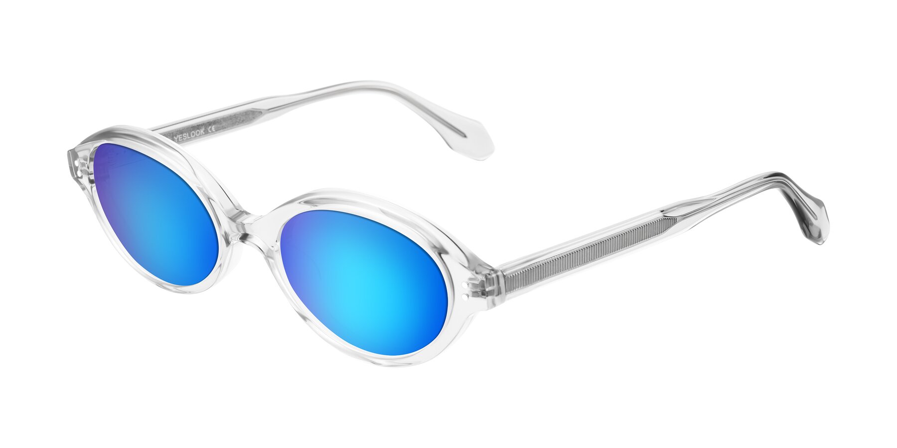 Angle of Prythian in Transparent Gray with Blue Mirrored Lenses