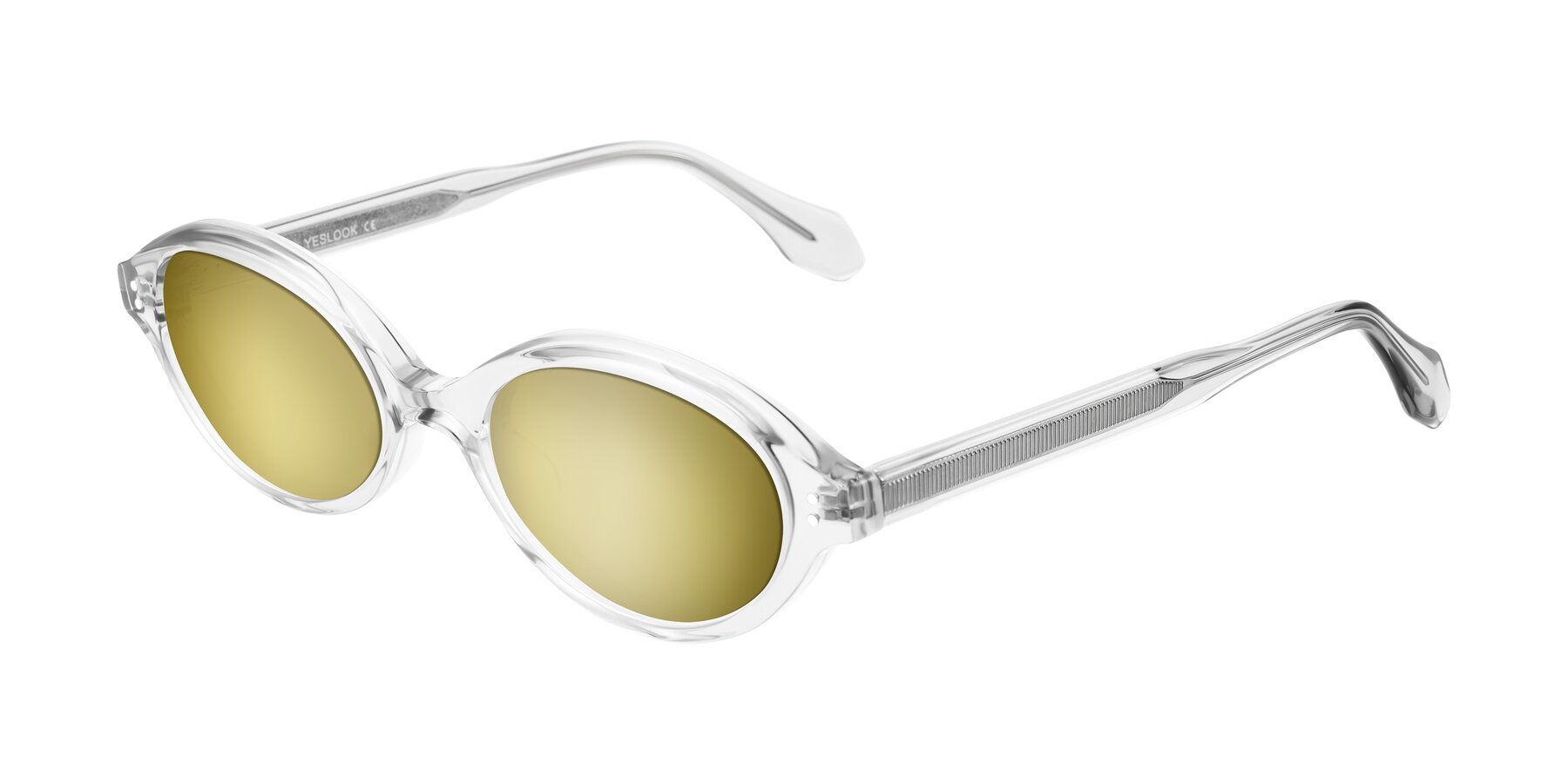 Angle of Prythian in Transparent Gray with Gold Mirrored Lenses