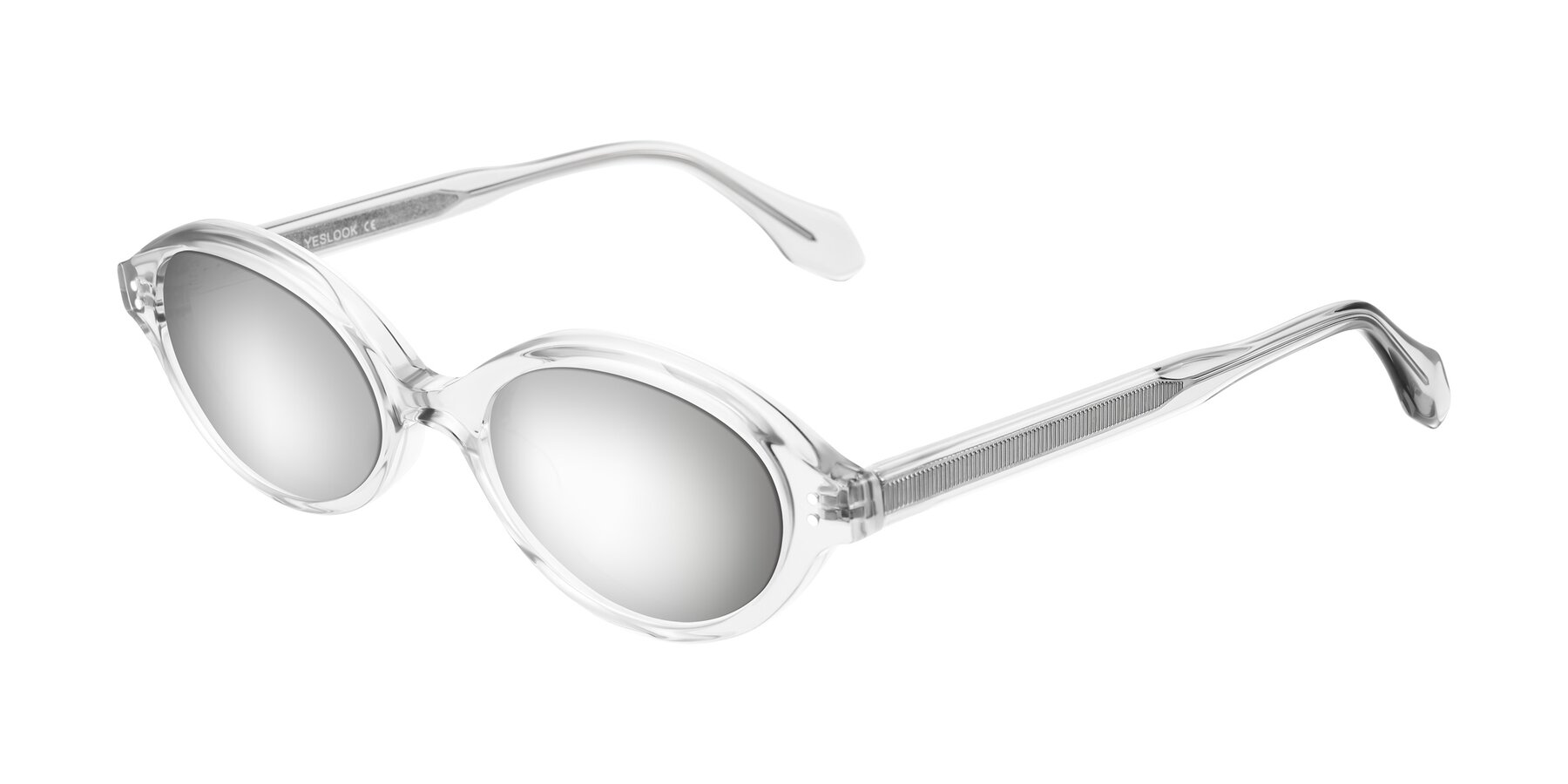 Angle of Prythian in Transparent Gray with Silver Mirrored Lenses