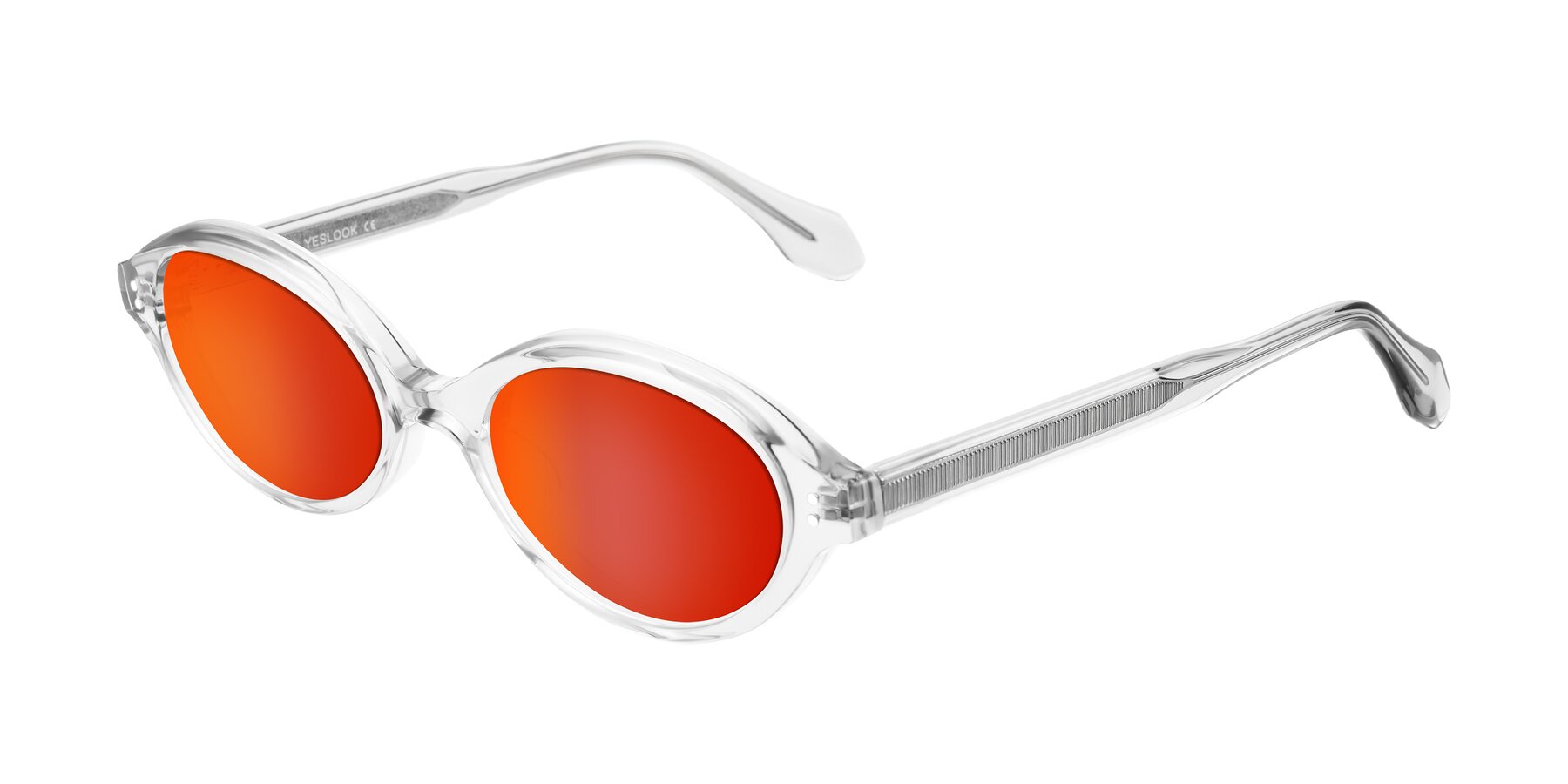 Angle of Prythian in Transparent Gray with Red Gold Mirrored Lenses