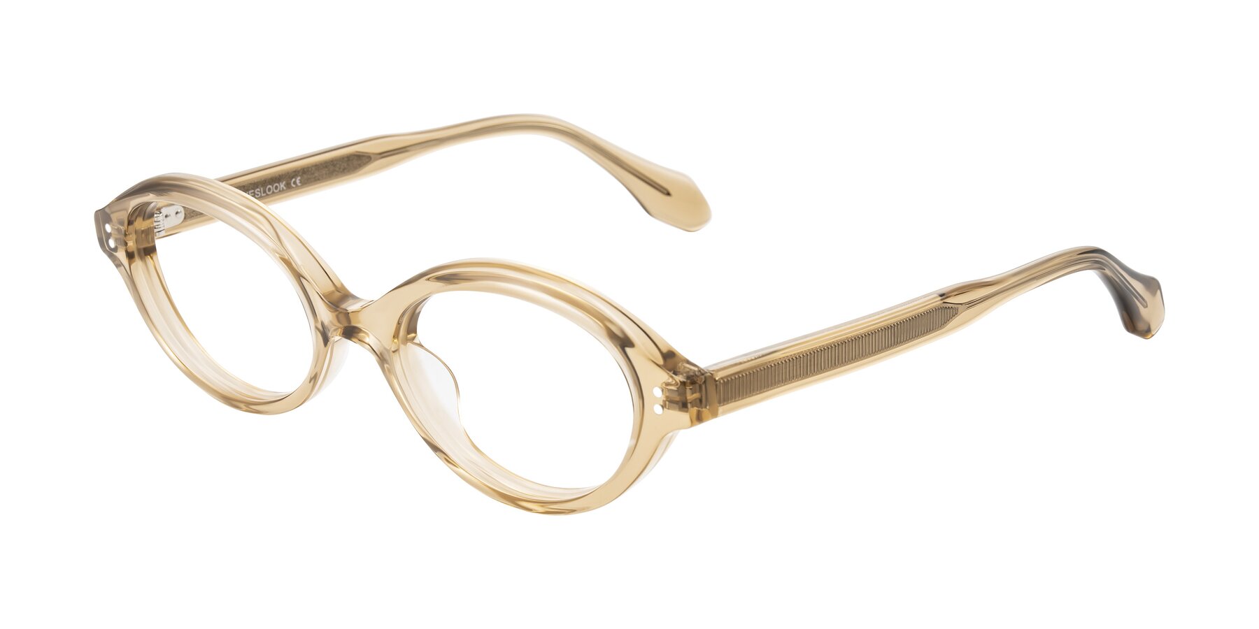 Angle of Prythian in Transparent Brown with Clear Eyeglass Lenses
