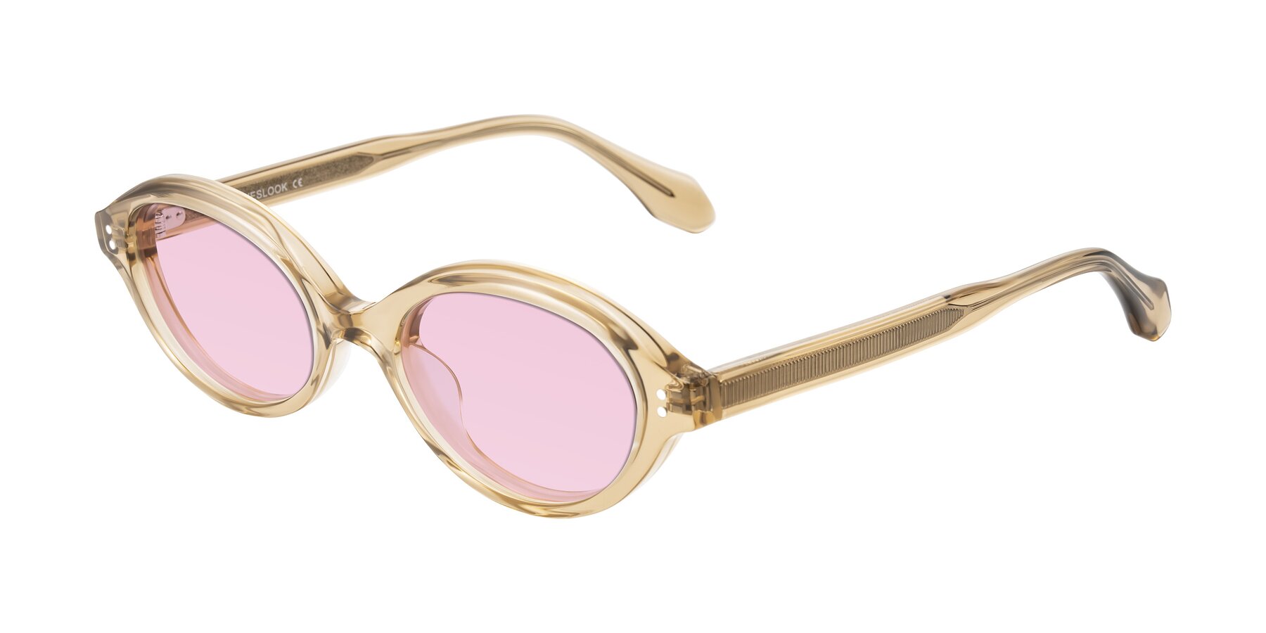 Angle of Prythian in Transparent Brown with Light Pink Tinted Lenses