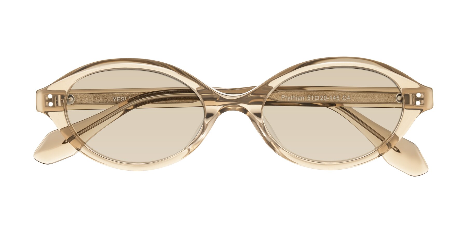 Folded Front of Prythian in Transparent Brown with Light Brown Tinted Lenses
