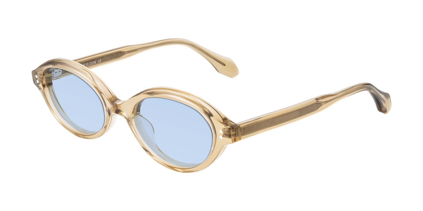 Angle of Prythian in Transparent Brown with Light Blue Tinted Lenses