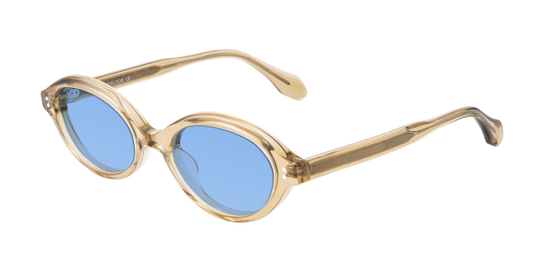 Angle of Prythian in Transparent Brown with Medium Blue Tinted Lenses