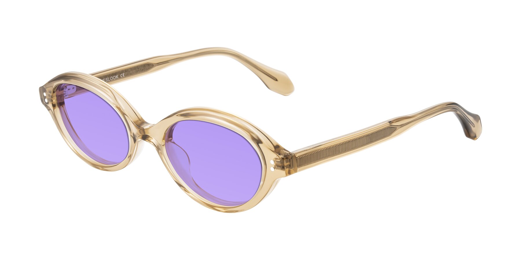 Angle of Prythian in Transparent Brown with Medium Purple Tinted Lenses