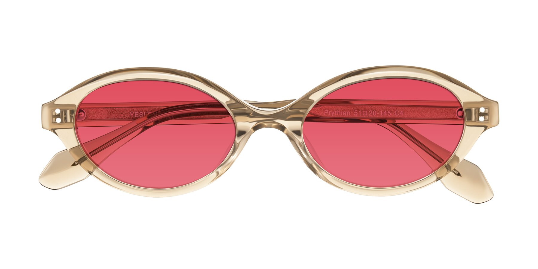 Folded Front of Prythian in Transparent Brown with Red Tinted Lenses