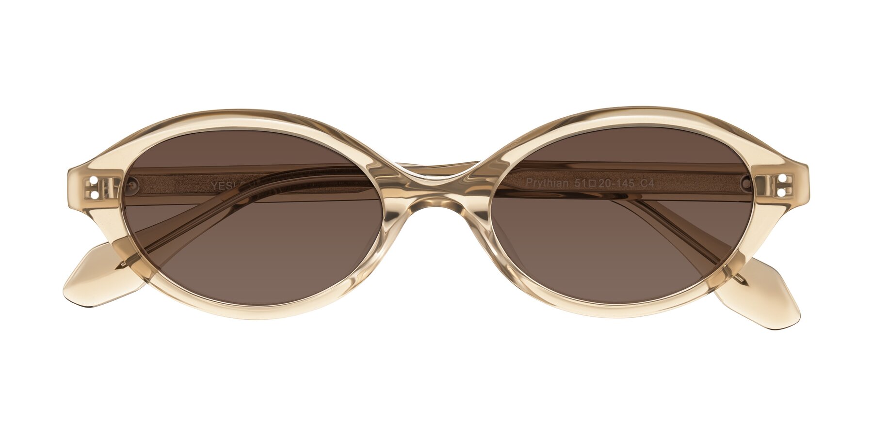 Folded Front of Prythian in Transparent Brown with Brown Tinted Lenses