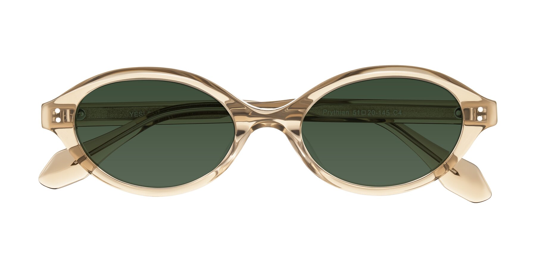 Folded Front of Prythian in Transparent Brown with Green Tinted Lenses