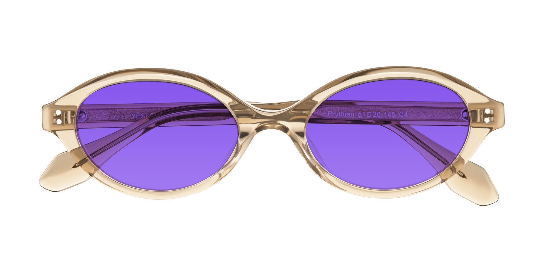 Folded Front of Prythian in Transparent Brown with Purple Tinted Lenses
