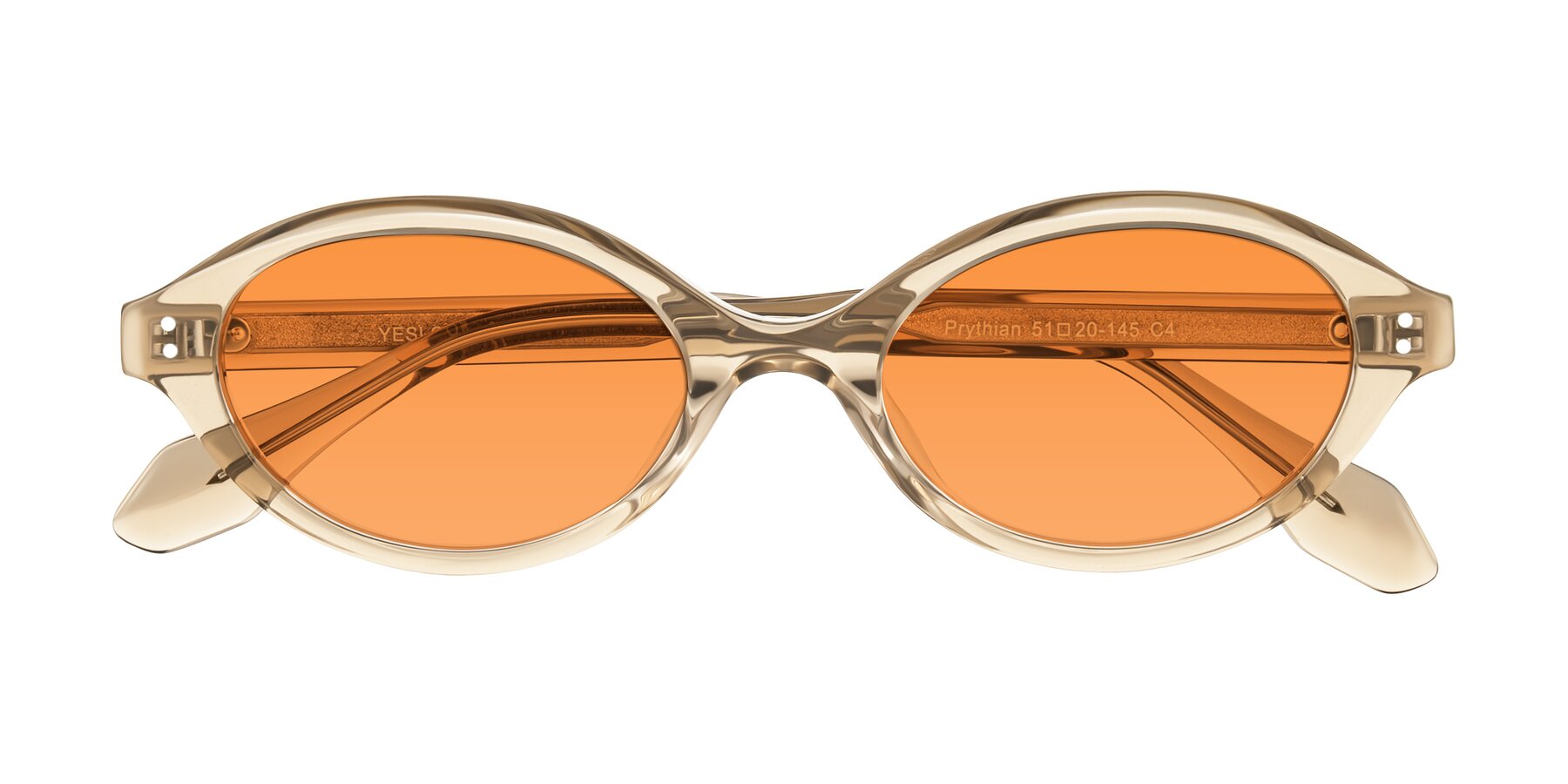 Folded Front of Prythian in Transparent Brown with Orange Tinted Lenses