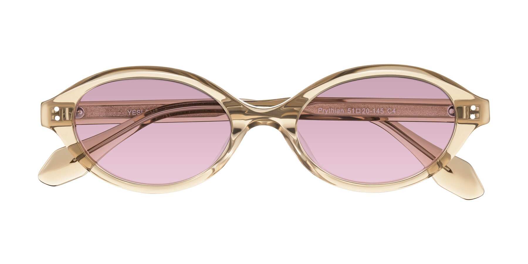 Folded Front of Prythian in Transparent Brown with Light Wine Tinted Lenses