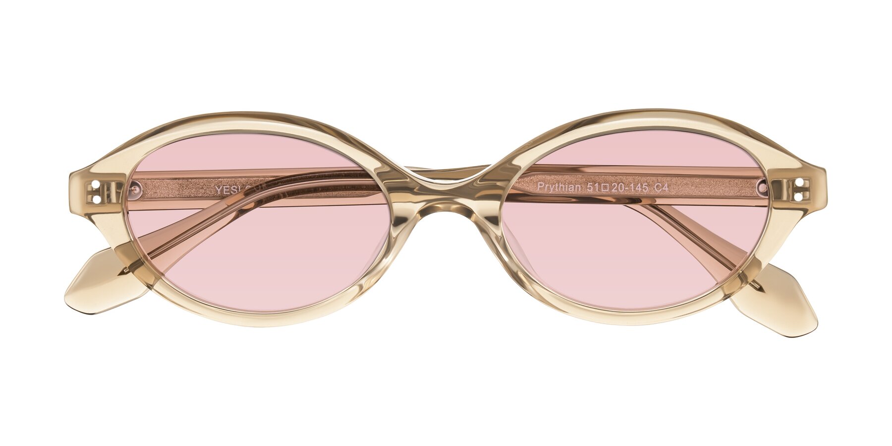 Folded Front of Prythian in Transparent Brown with Light Garnet Tinted Lenses
