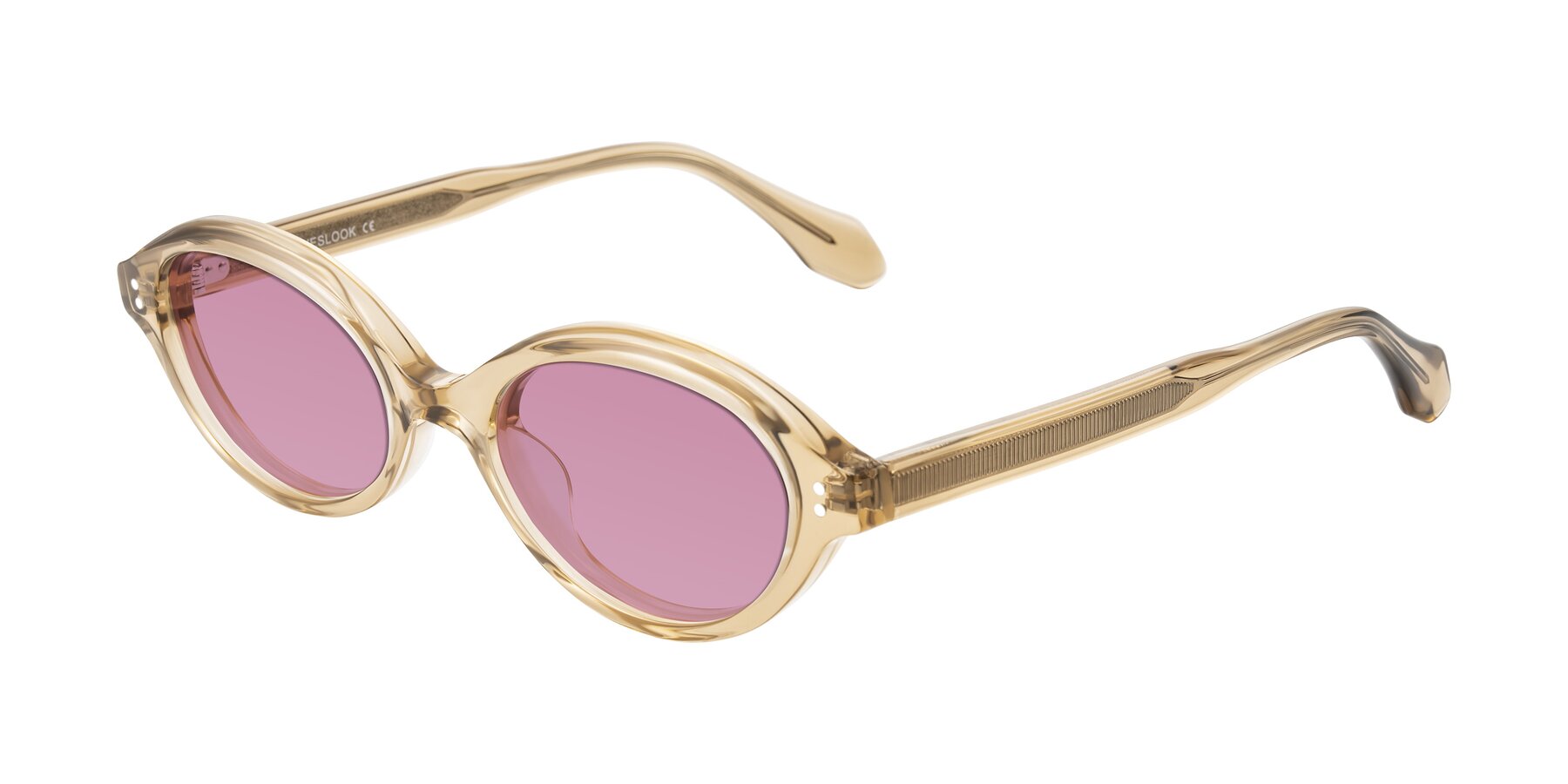 Angle of Prythian in Transparent Brown with Medium Wine Tinted Lenses